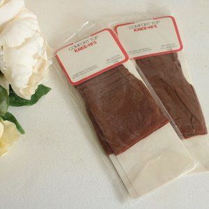 Vintage 1980s 1990s Knee High Stockings, New NOS Comfort Top Beige, Average Size